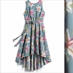 Hutch Floral High Low Dress - Blue and Pink